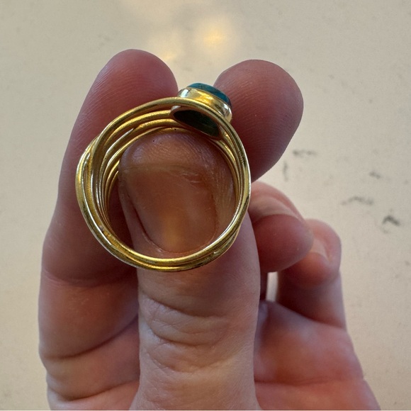 Ross Simons Turquoise and Gold Statement Ring - Picture 3 of 10